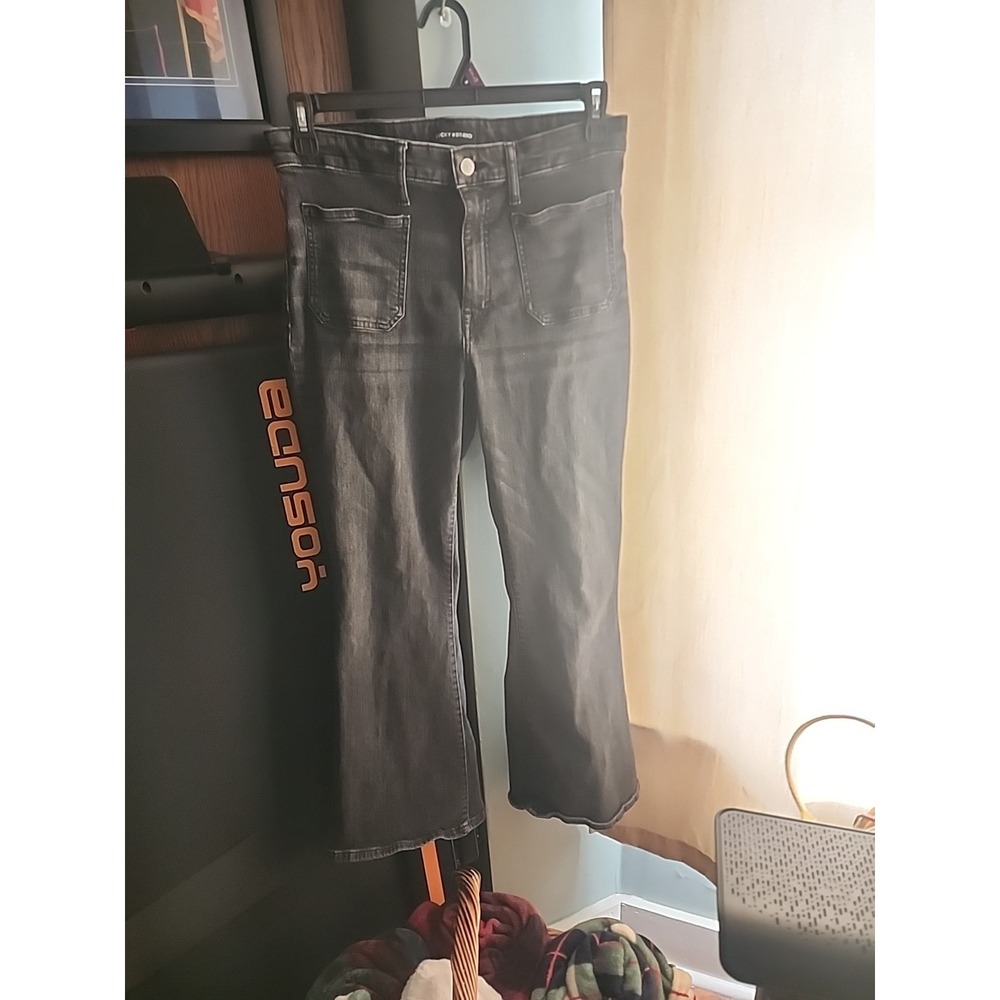 Lucky Brand StevieHigh Rise Flare Jeans Black Size 12/31R Stretch Denim